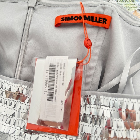 Simon Miller Sculpty Strapless Sequin Dress Evening Cocktail NWT Sz 8 - Picture 8 of 12